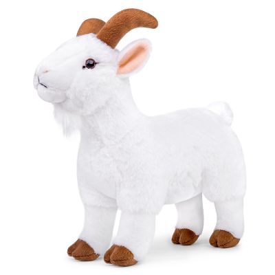 Frankiezhou Home Goat Plush Toy - Lifelike 12' Soft White Goat Stuffed Animal, Unique Plushie Toy Model Doll Collection for Kids