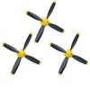 LEAMBE 3 Sets of 4-Blade Propeller Spare RC Plane Propellers Compatible with P51 Mustang & P40 Warhawk Remote Control Airplane Nose Cone view 1