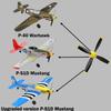 LEAMBE 3 Sets of 4-Blade Propeller Spare RC Plane Propellers Compatible with P51 Mustang & P40 Warhawk Remote Control Airplane Nose Cone view 2