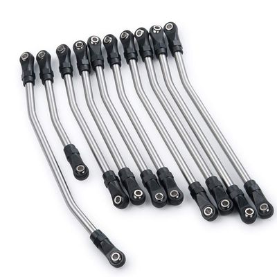 SWX 10pcs Stainless Steel Steering Pull Rod 324mm Link Linkage for 1/10 RC SCX10 Upgrades Crawler RC Car