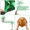 100 Pcs Palm Tree Leaves Balloons Coconut Balloons Set 10 Foil Green Coconut Tree Leaves Balloon 90 Brown Latex for Hawaii Luau Tropical Party Birthday Baby Shower (Stylish Color) view 4