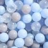 Heopeis Ball Pit Balls Pack of 100 - Ball Phthalate Free BPA Free Crush Proof Plastic Ball, Play Balls for Ball Pit Babies Kids Children Birthday PartiesTent Party.(Blue/Grey/Transparent) view 1