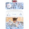 Heopeis Ball Pit Balls Pack of 100 - Ball Phthalate Free BPA Free Crush Proof Plastic Ball, Play Balls for Ball Pit Babies Kids Children Birthday PartiesTent Party.(Blue/Grey/Transparent) view 4