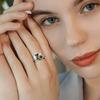 Jukoclut Women's Stainless Steel Daisy Charm Spinning Fidget Anxiety Band Rings Jewelry Silver Size 7 view 3