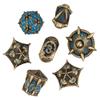 UDIXI Dragon Metal Dice Set D&D, 7-die Polyhedral Dice Set with Unique Shape for DND Role Playing Games(Bronze with Blue Number) view 1