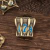 UDIXI Dragon Metal Dice Set D&D, 7-die Polyhedral Dice Set with Unique Shape for DND Role Playing Games(Bronze with Blue Number) view 4