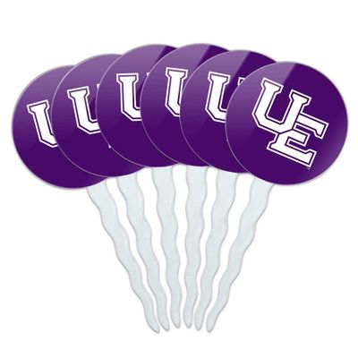 University of Evansville Primary Logo Cupcake Picks Toppers Decoration Set of 6