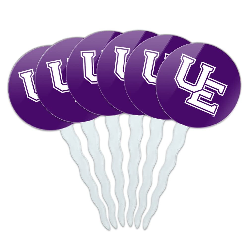 University of Evansville Primary Logo Cupcake Picks Toppers Decoration Set of 6