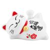 Solar Powered Lucky Cat, Cute Maneki Neko Lucky Cat Figurines Lying Waving Beckoning Fortune Fengshui Decor for Home Car Solar Powered(#1) view 1