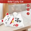 Solar Powered Lucky Cat, Cute Maneki Neko Lucky Cat Figurines Lying Waving Beckoning Fortune Fengshui Decor for Home Car Solar Powered(#1) view 2