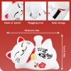 Solar Powered Lucky Cat, Cute Maneki Neko Lucky Cat Figurines Lying Waving Beckoning Fortune Fengshui Decor for Home Car Solar Powered(#1) view 3