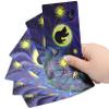 Jayiaine Tarot Cards for Beginners,Gold Foil Waterproof Cards, with Guidebook Fortune Teller Game Set for Family Reunion Expert Reader for Christmas Birthday, Purple view 2