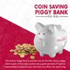Custom Ceramic Piggy Banks for Kids | Perfect Sized Cute Coin Saving Pot with Rubber Holders | Personalized Name Pig Money Box for Girls and Boys - Grey view 3