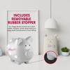 Custom Ceramic Piggy Banks for Kids | Perfect Sized Cute Coin Saving Pot with Rubber Holders | Personalized Name Pig Money Box for Girls and Boys - Grey view 4