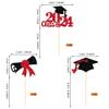 24 PCS Class of 2024 Graduation Cupcake Toppers Glitter Diploma 2024 Graduation Cap Cupcake Picks for 2024 Graduation Theme Party Cake Decorations Supplies Black Red view 2