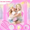 KIXINWA Pink Princess Tent for Girls With LED Small Star Lights, Castle Playhouse for Children Toddlers Indoor Outdoor Games, 5553 Inches view 3