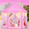 KIXINWA Pink Princess Tent for Girls With LED Small Star Lights, Castle Playhouse for Children Toddlers Indoor Outdoor Games, 5553 Inches view 4