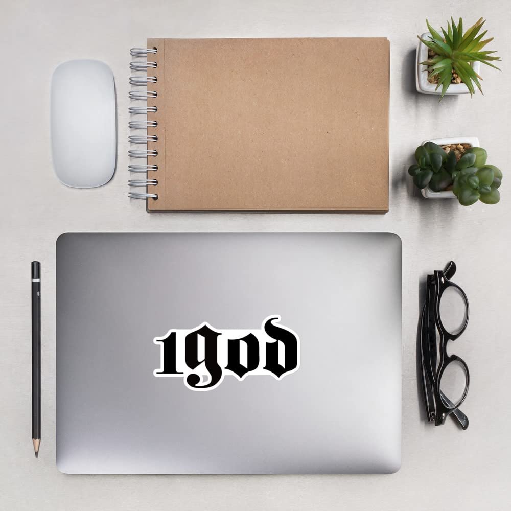 1God Easy-Peel Long-Lasting Sticker - Perfect for Laptops, Luggage, Cars or Anywhere You Want to Show Your Faith!