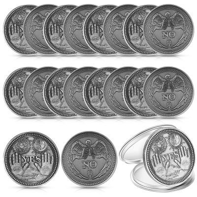 Sureio 20 Pcs Yes No Challenge Coin Decision Maker Lucky Coin Kindness Coins Medallion Souvenir Divination Flip Metal Coins Holiday School Office Gift Party Game Supplies (Silver)