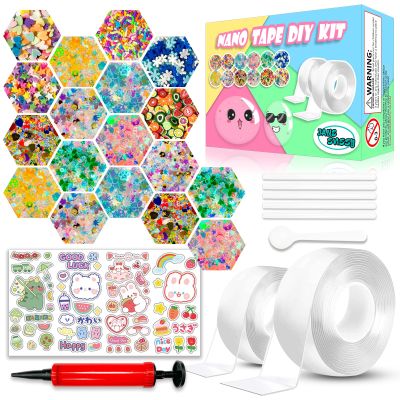 Nano Tape Bubble Kit, Nano Double Sided Adhesive Tape Bubbles, Arts and Craft DIY Party Activities Toys Crts and Crafts for Kids Ages 8-12 Year Bubble Craft Kit Toys 2PCS (2"&1.2")