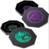Purple Celtic Knot Dice Tray + Green Wolf Dice Tray view 1