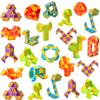 Ganowo 24 Pack Fidget Snake Cube, Mini Twist Puzzle Party Bag Fillers Bulk Toys for Kids Teens Birthday Stocking Stuffers Party Favors Supplies Goodie Bags Fillers (Yellow) view 1