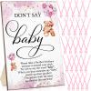 Wesiti 51 Pcs Cool Baby Shower Game Wooden Bear Sign Gift Sets 50 Baby Shower Pacifiers Necklace Acrylic Pacifier for Gender Reveal Party Favor(Pink) view 1