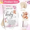 Wesiti 51 Pcs Cool Baby Shower Game Wooden Bear Sign Gift Sets 50 Baby Shower Pacifiers Necklace Acrylic Pacifier for Gender Reveal Party Favor(Pink) view 2