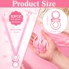 Wesiti 51 Pcs Cool Baby Shower Game Wooden Bear Sign Gift Sets 50 Baby Shower Pacifiers Necklace Acrylic Pacifier for Gender Reveal Party Favor(Pink) view 3
