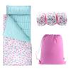 Hi Sprout Toddlers Nap Mat with Removable Pillow and Soft Blanket, Lightweight Daycare Preschool Kindergarten Sleeping Bag, Travel Slumber for Kids Girls Boys (Pink Flowers) view 1