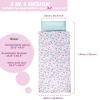 Hi Sprout Toddlers Nap Mat with Removable Pillow and Soft Blanket, Lightweight Daycare Preschool Kindergarten Sleeping Bag, Travel Slumber for Kids Girls Boys (Pink Flowers) view 2