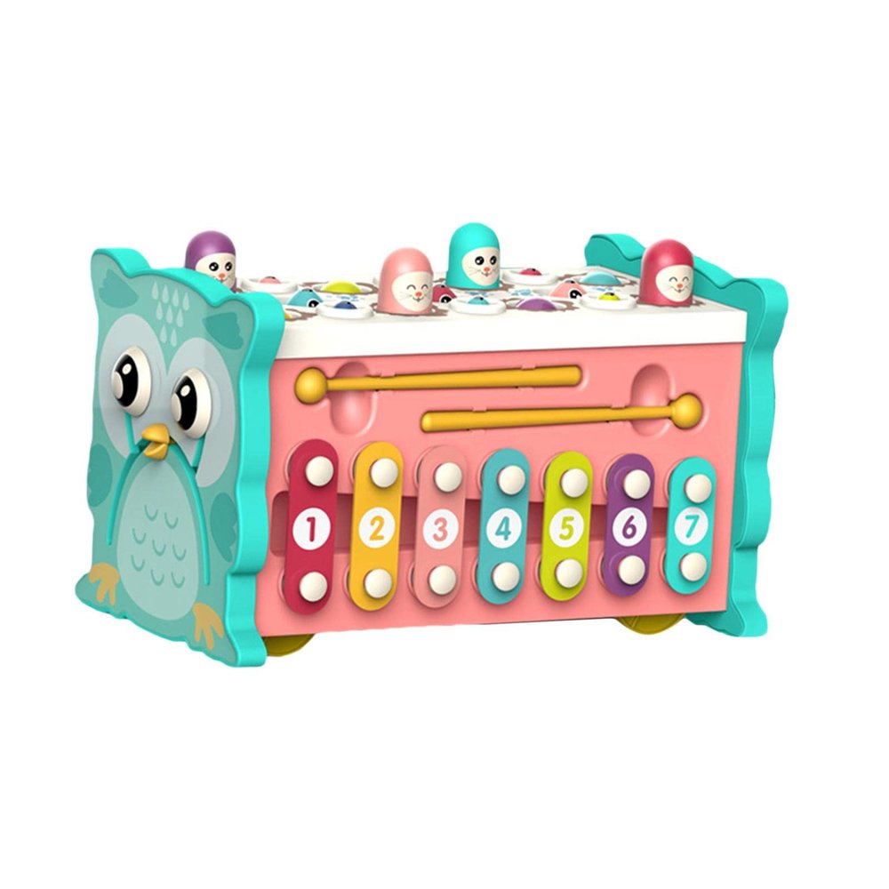 Menolana Pounding Bench Musical Educational Toys Boy Girl Multi with Hammer Motor Skills Toddler Montessori Learnings Toys Xylophone Fishing Game, Green