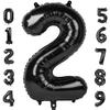 2 Numbers Balloon 40 Inch Black Two Balloon Number Birthday Decor, 2nd 12 21st Party Celebration Decorations Graduations Wedding Baby Shower view 1