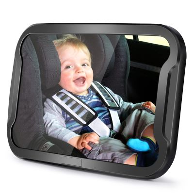 Vinabo Baby Car Mirror, Shatterproof Baby Mirror, 360 Adjustable Baby Car Mirror, Baby Rear Seat Mirror, Essential Safety - Suitable for All Types of Headrests
