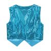 ACSUSS Kids Boys Sparkle Sequins Vest Waistcoat Jacket Hip-Hop Jazz Modern Dance Choir Performance Costume Light Blue 5-6 Years view 2
