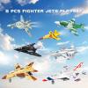 OTONOPI Fighter Jet Military Vehicle Airplane Toy Army Air Force Die Cast Aircraft Model Plane for Kids Toy Set Collection with Lights and Sounds Bump and Go Action Toy view 2