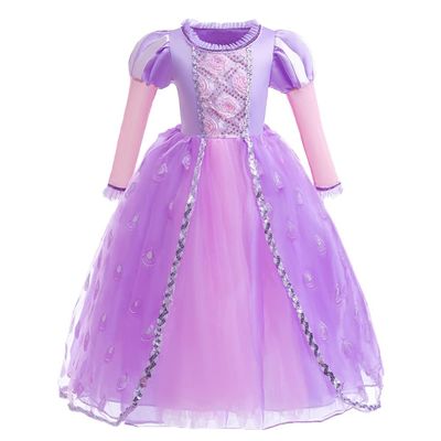 FMYFWY Girls Princess Costume Sofia Party Dress Halloween Christmas Birthday Tulle Wedding Ball Gown 6-7T