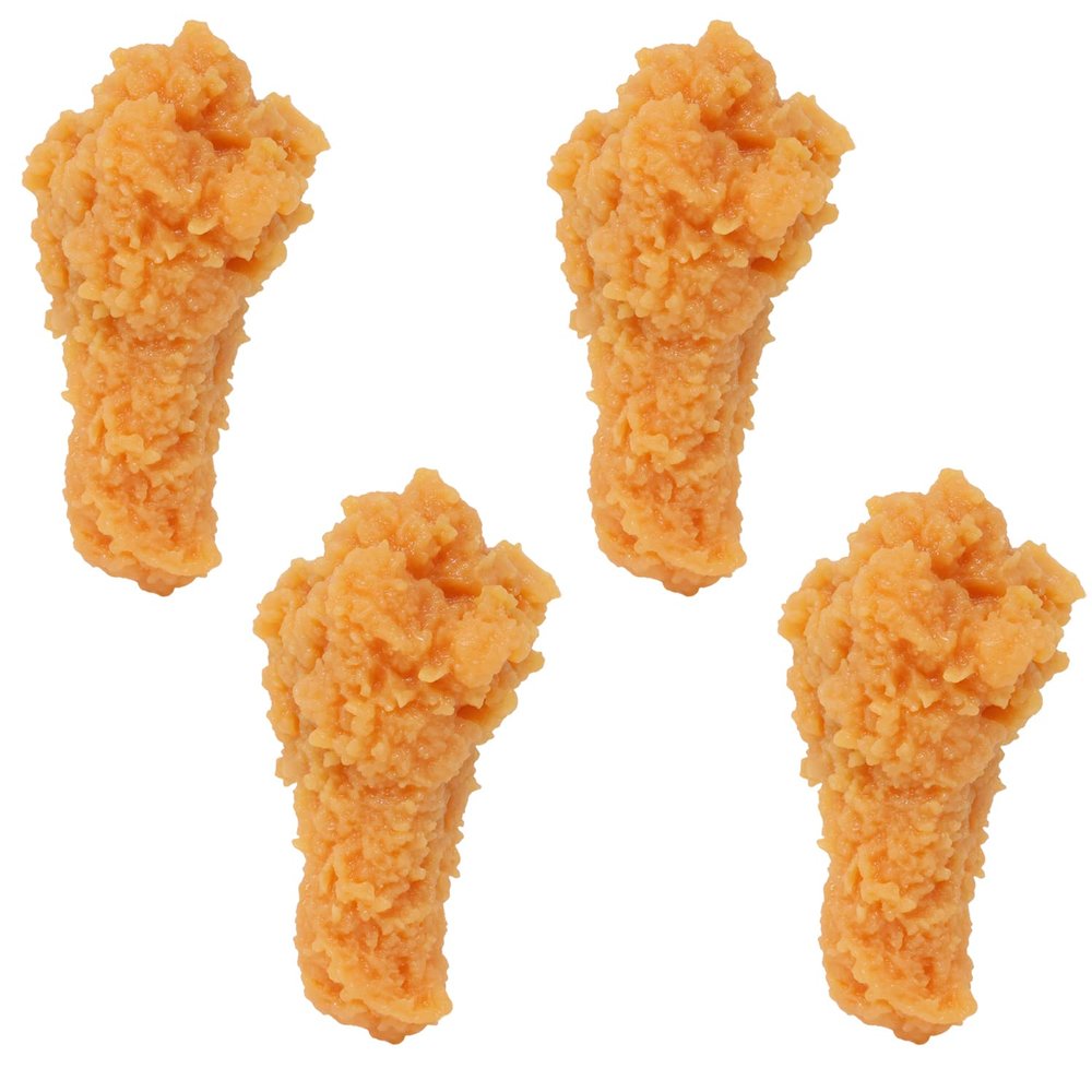 yueton 4PCS Lifelike Artificial Fake Food PVC Chicken Legs Realistic Simulation Cooked Meat Fried Chicken Imitation Food Model Props for Home Party Decoration Market Food Sample Display