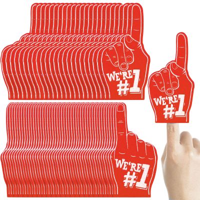 Sosation 48 Pieces Mini Foam Fingers 5.6 Inch Cheerleading Hand School Spirit Craft Foam Fingers for Sports Events Games Party Supplies
