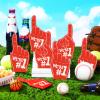 Sosation 48 Pieces Mini Foam Fingers 5.6 Inch Cheerleading Hand School Spirit Craft Foam Fingers for Sports Events Games Party Supplies view 3