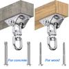 360 Swivel Swing Hangers for 1200lb Heavy Duty in 304 Stainless Steel, Swing Hook Set Fits Wood & Concrete for Yoga, Hammock, Trapeze, Boxing Sandbag Lifting Rope and Playground Suspension Equipments view 3