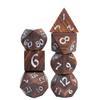 HDdais 7PCS Wooden DND Dice Set, Red Sandalwood D&D Dice with Metal Box for Role Playing Games, d and d Gifts view 2