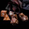 HDdais 7PCS Wooden DND Dice Set, Red Sandalwood D&D Dice with Metal Box for Role Playing Games, d and d Gifts view 4