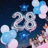 28th Birthday Party Decoration Blue for Him, Happy Birthday Banner Blue Number 28 Birthday Star Foil Balloons Latex Confetti Balloons for Men Him 28 Years Old Birthday Supplies(28th) view 3