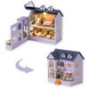 TuKIIE DIY Miniature Dollhouse Kit with Furniture, 1:32 Scale Creative Room Opened & Closed Mini Wooden Doll House for Kids Teens Adults(Happy House) view 1