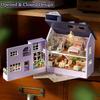 TuKIIE DIY Miniature Dollhouse Kit with Furniture, 1:32 Scale Creative Room Opened & Closed Mini Wooden Doll House for Kids Teens Adults(Happy House) view 2