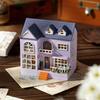 TuKIIE DIY Miniature Dollhouse Kit with Furniture, 1:32 Scale Creative Room Opened & Closed Mini Wooden Doll House for Kids Teens Adults(Happy House) view 3