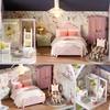 TuKIIE DIY Miniature Dollhouse Kit with Furniture, 1:32 Scale Creative Room Opened & Closed Mini Wooden Doll House for Kids Teens Adults(Happy House) view 4