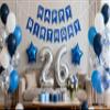 26th Birthday Party Decoration Blue for Men, Happy Banner Star Foil Balloons Latex Confetti Supplies - Number 26 for Him 26 Years Old view 1