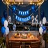 26th Birthday Party Decoration Blue for Men, Happy Banner Star Foil Balloons Latex Confetti Supplies - Number 26 for Him 26 Years Old view 2